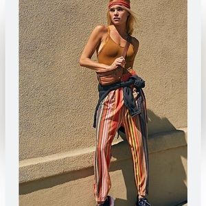 FREE PEOPLE MOVEMENT SIDE STEP HAREM PANTS TIGER LILY SMALL